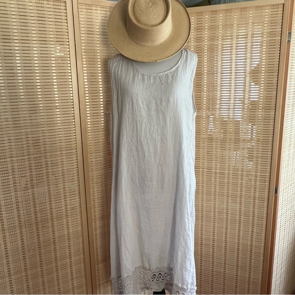 rosemarine Dresses Rosemarine Made In Italy Linen Sleeveless Dress